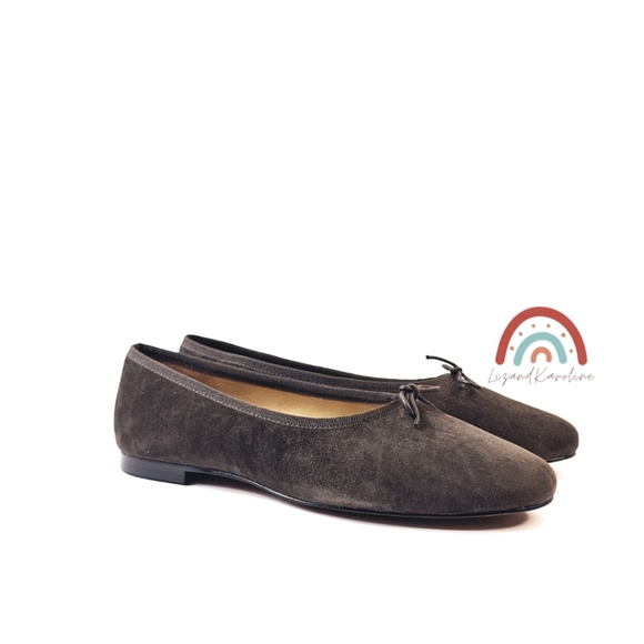 New! Madewell The April Ballet Flat in Dark Carob Leather Suede - Picture 3 of 16